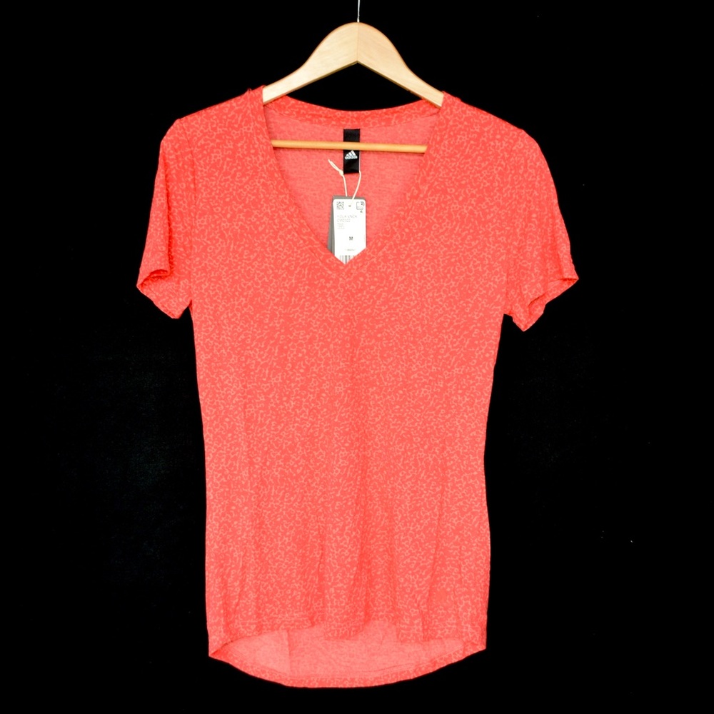 🌸Adidas Yola Printed Athletic V-neck Tee NWT